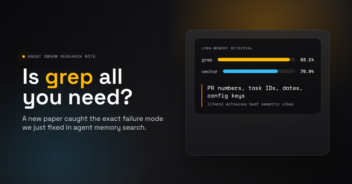 Is grep all you need for agent memory search?